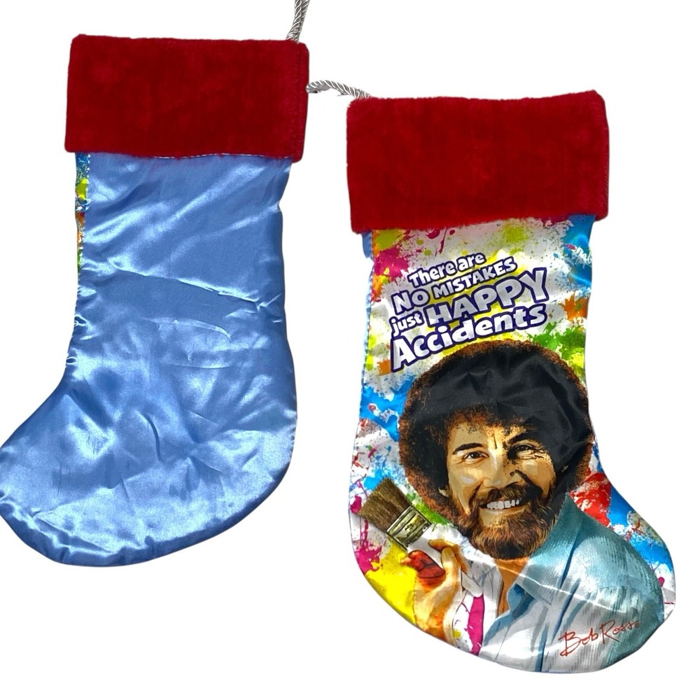 Bob Ross No Mistakes Just Happy Accidents Christmas Stocking‎ Kurt S Adler Decor